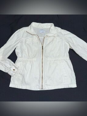 Old Navy utility jacket Lightweight Cream Zip-Front jacket size medium